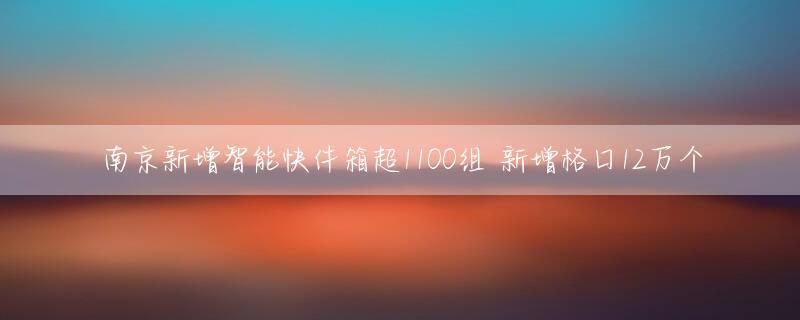 南京新增智能快件箱超1100组 新增格口12万个